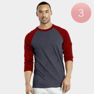 3PCS - Men's 3/4 Sleeve Raglan T-Shirts